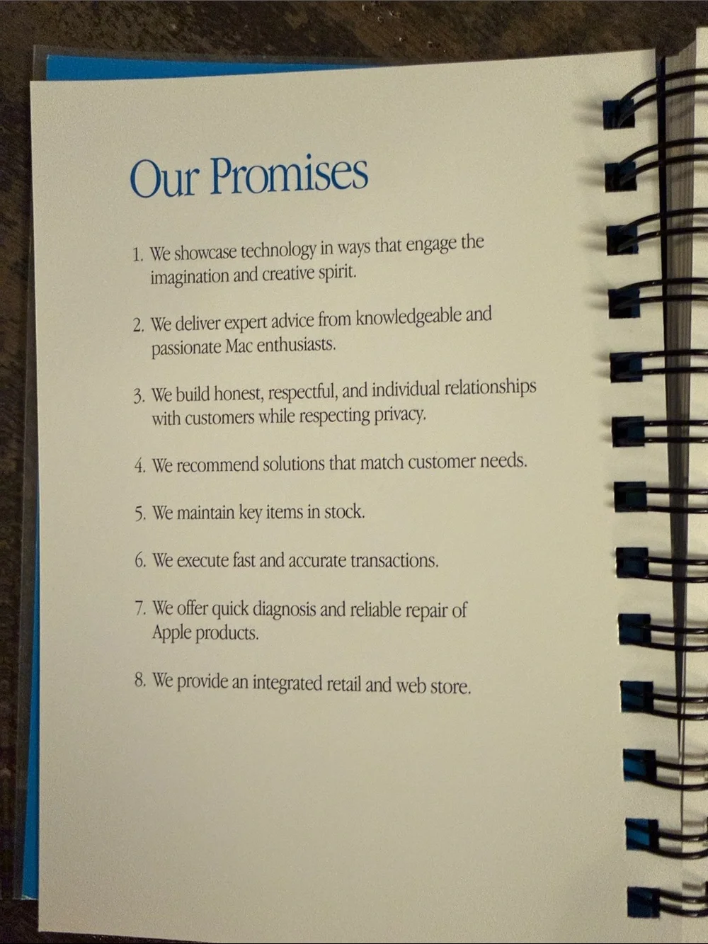 Rare Vintage Apple Internal Training Spiral Notebook Blank Pages + Blue Logo